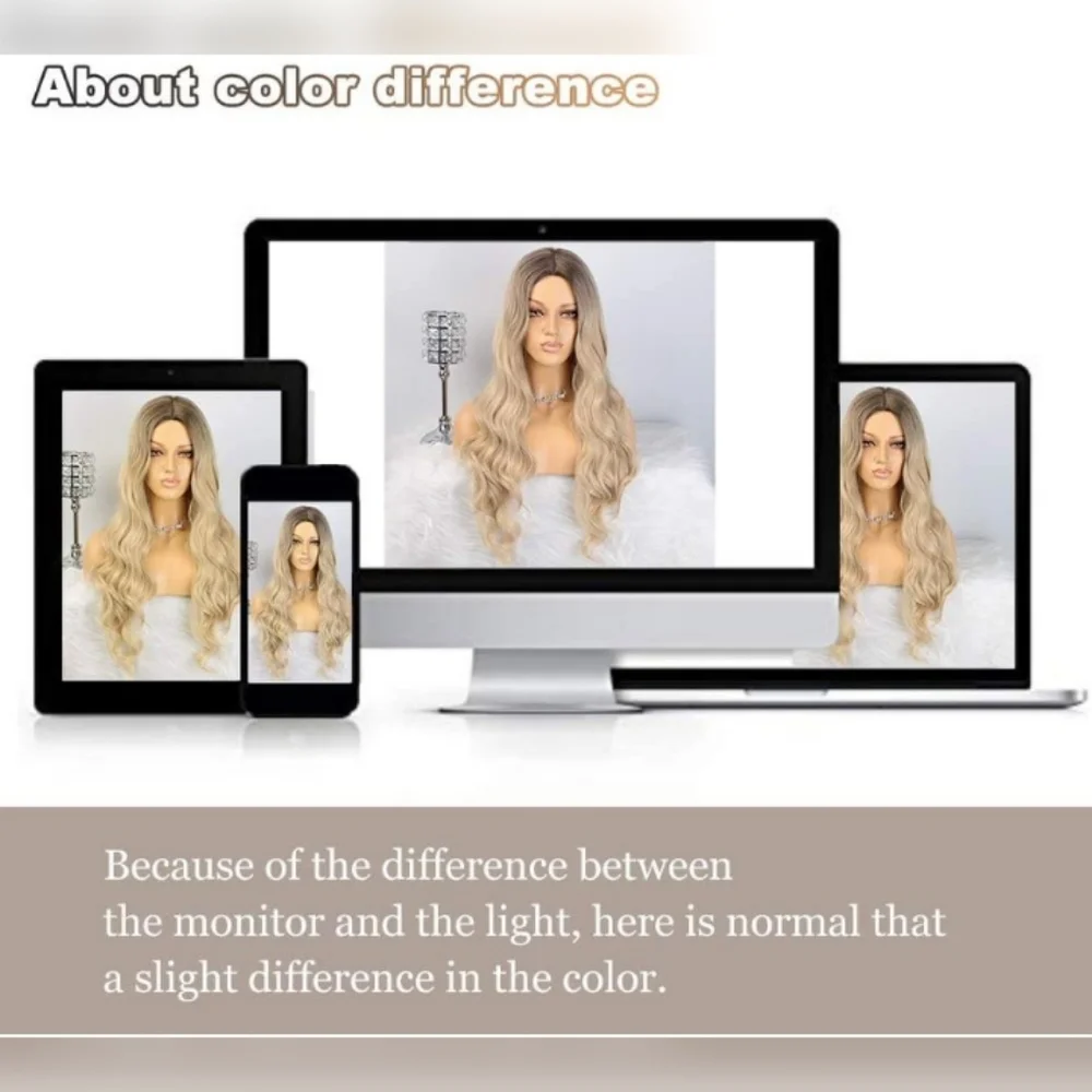 Blooming Hair Ombre Blonde Middle Part Wav…